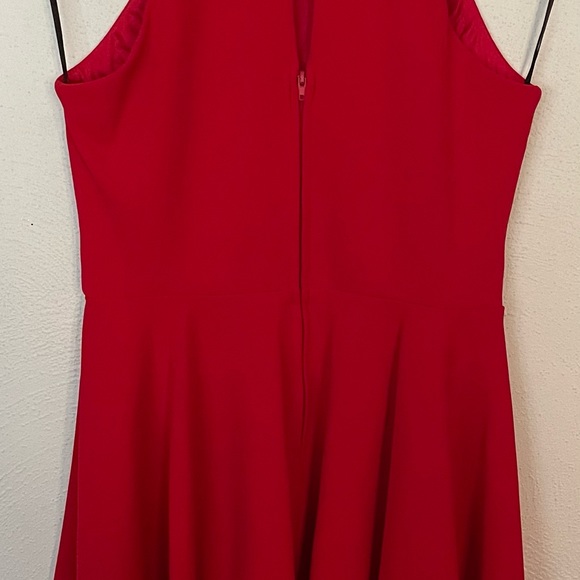 B. DARLIN Red Halter Stretch Keyhole PARTY PROM HOLIDAY Mini Fit/Flare Sz 9/10 - Picture 5 of 6